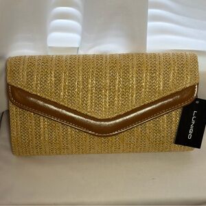 NWOT LUNIQO Straw Crossbody/Clutch Bag
